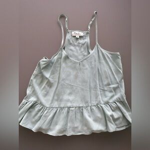 Pink Rose Soft Green Ruffle Camisole